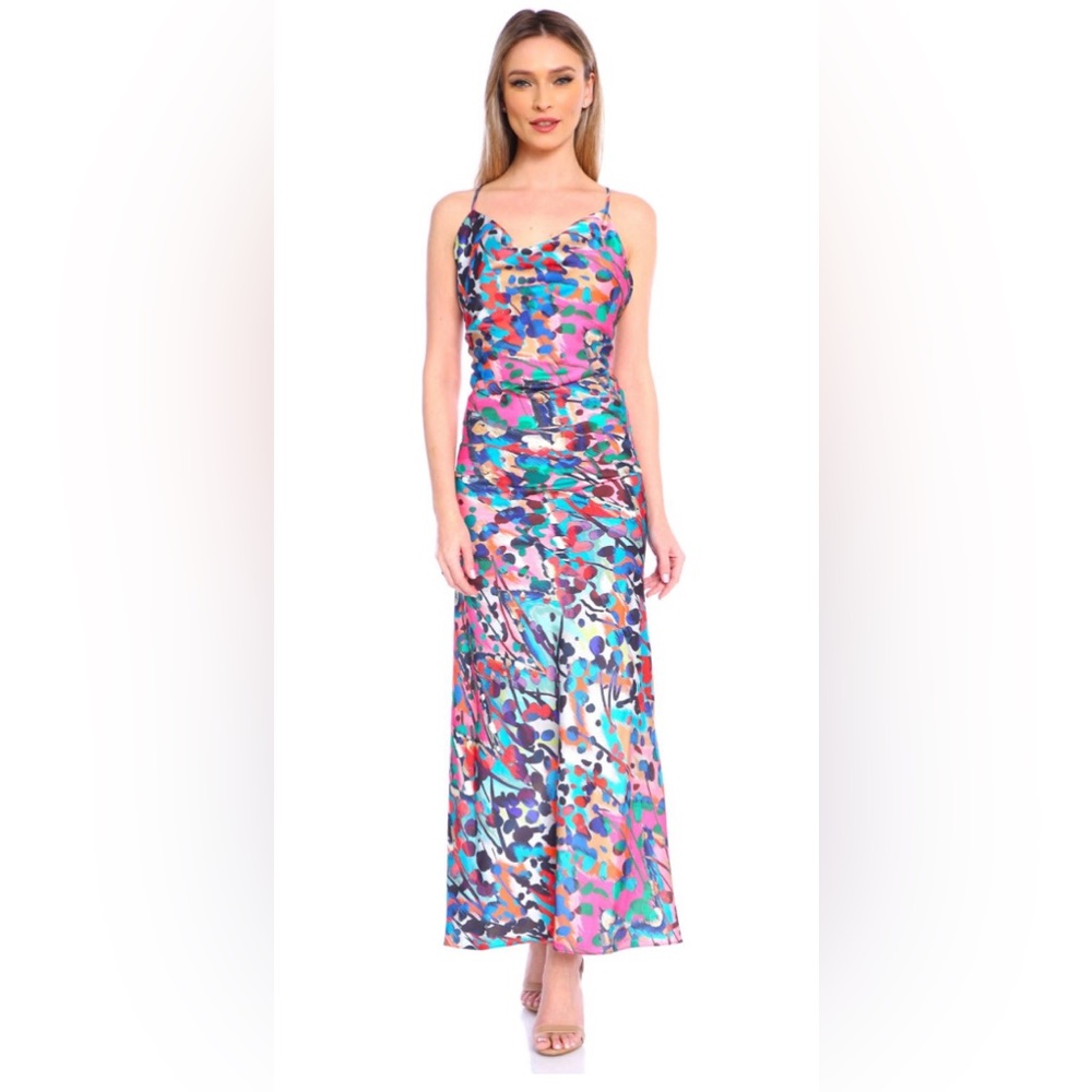 Roserry Tulum Maxi Jersey Dress in Barcelona Print